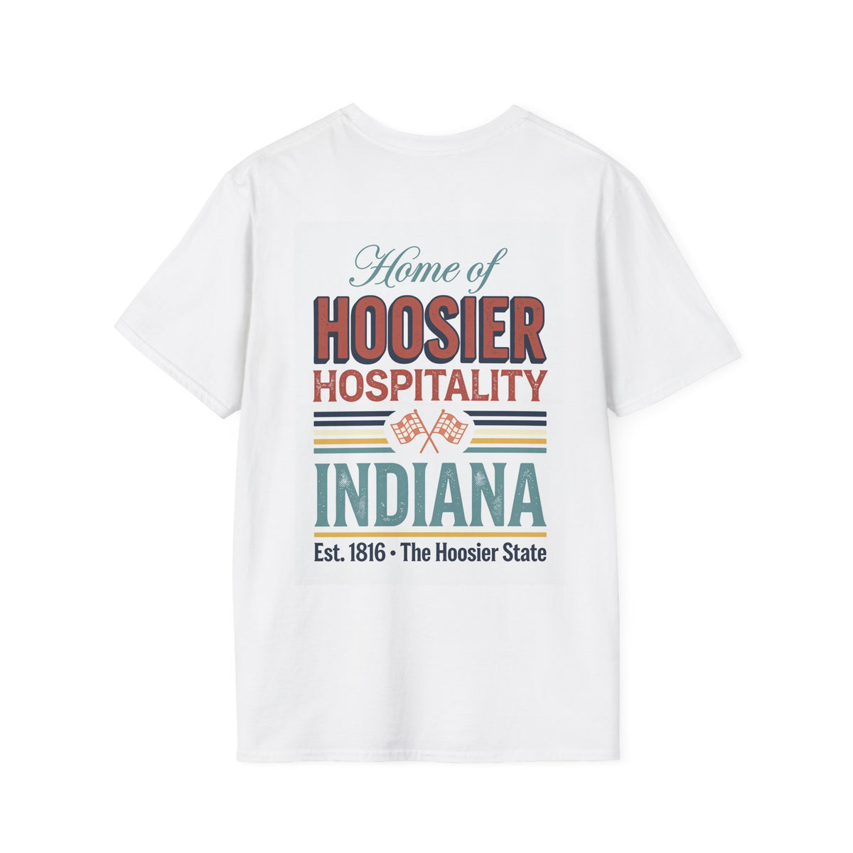 The Hoosier State Indiana Tee | State Outline Cardinal Racing Flag