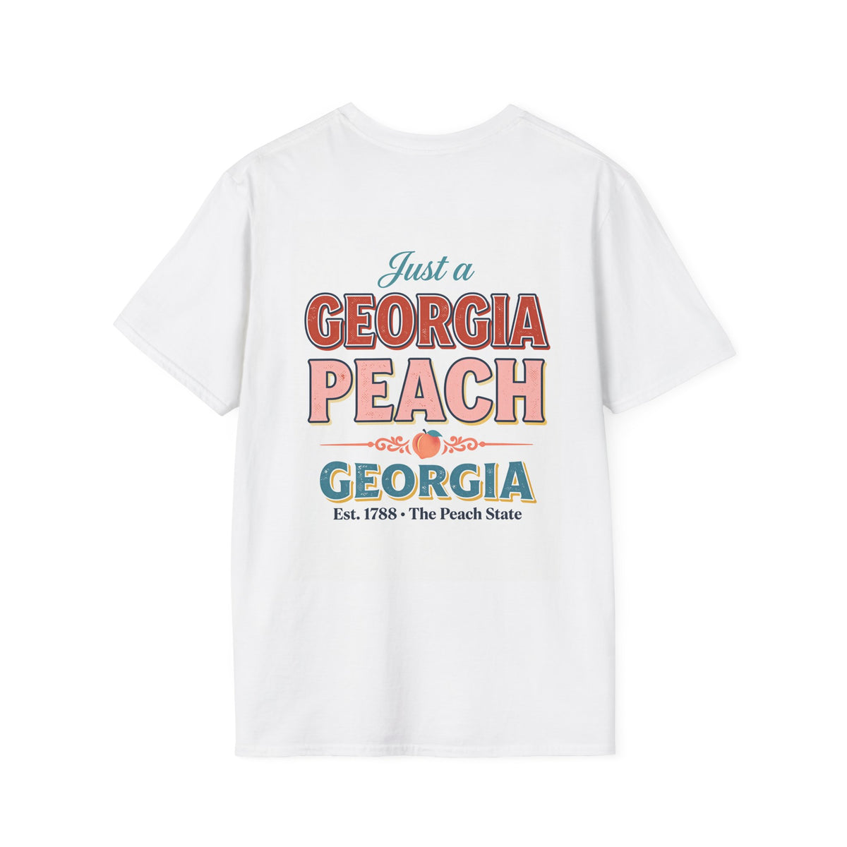 Peach State Charm T-Shirt | Georgia state peach floral graphic