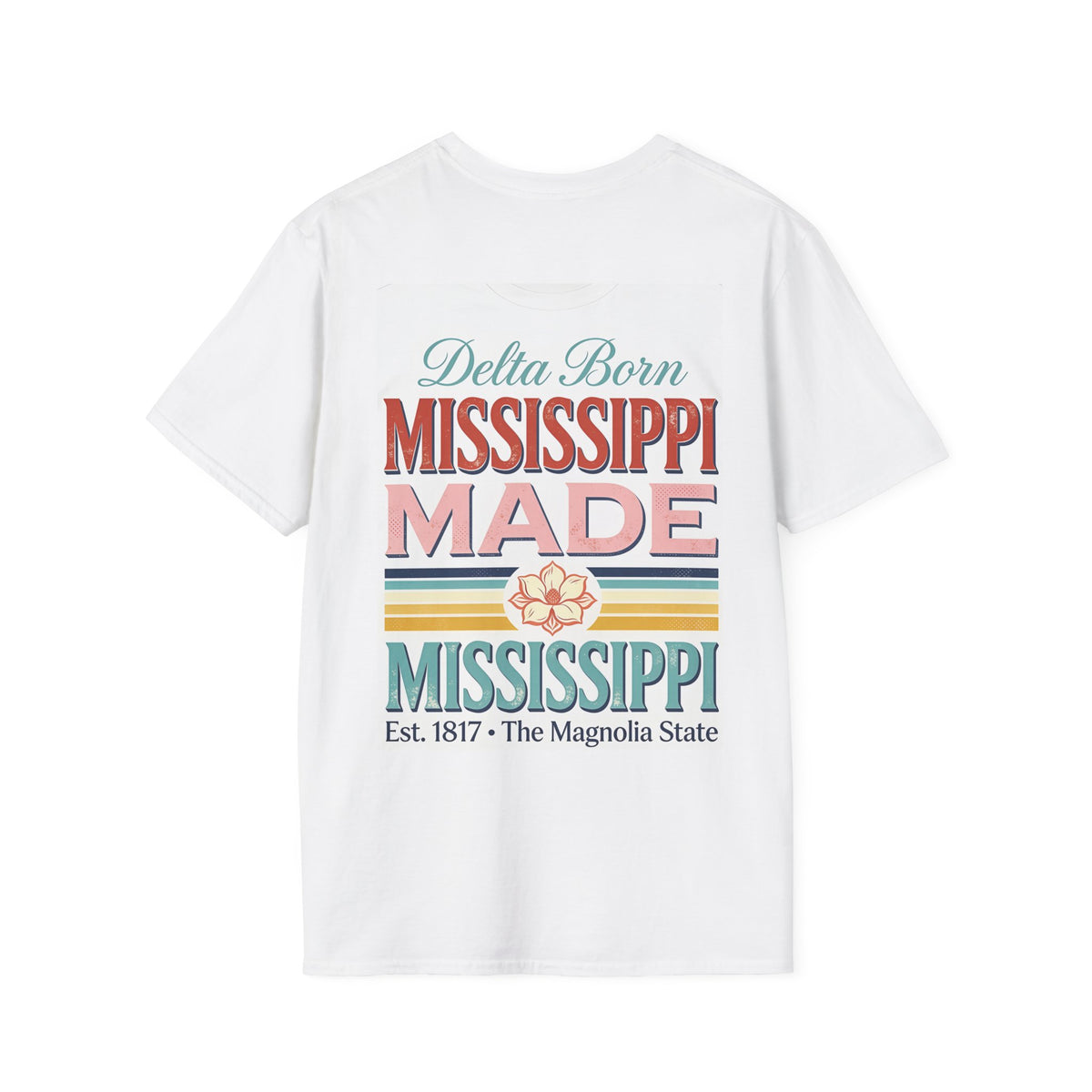 The Magnolia State Mississippi T-Shirt | Retro Sunset State Map