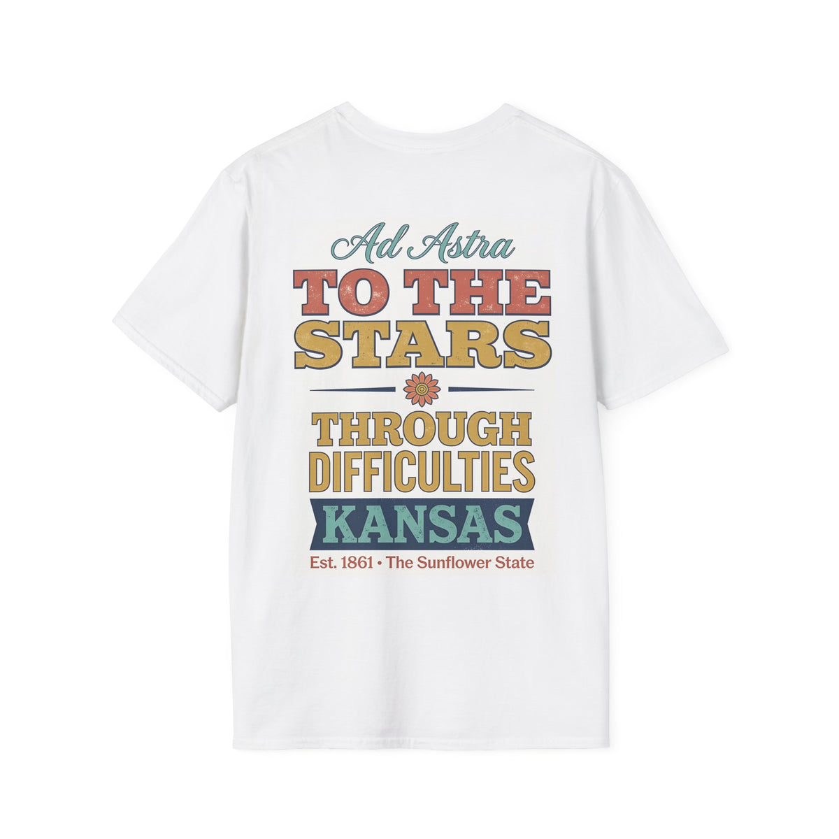 The Sunflower State Kansas T-Shirt | Retro Sunflower Sunset Design