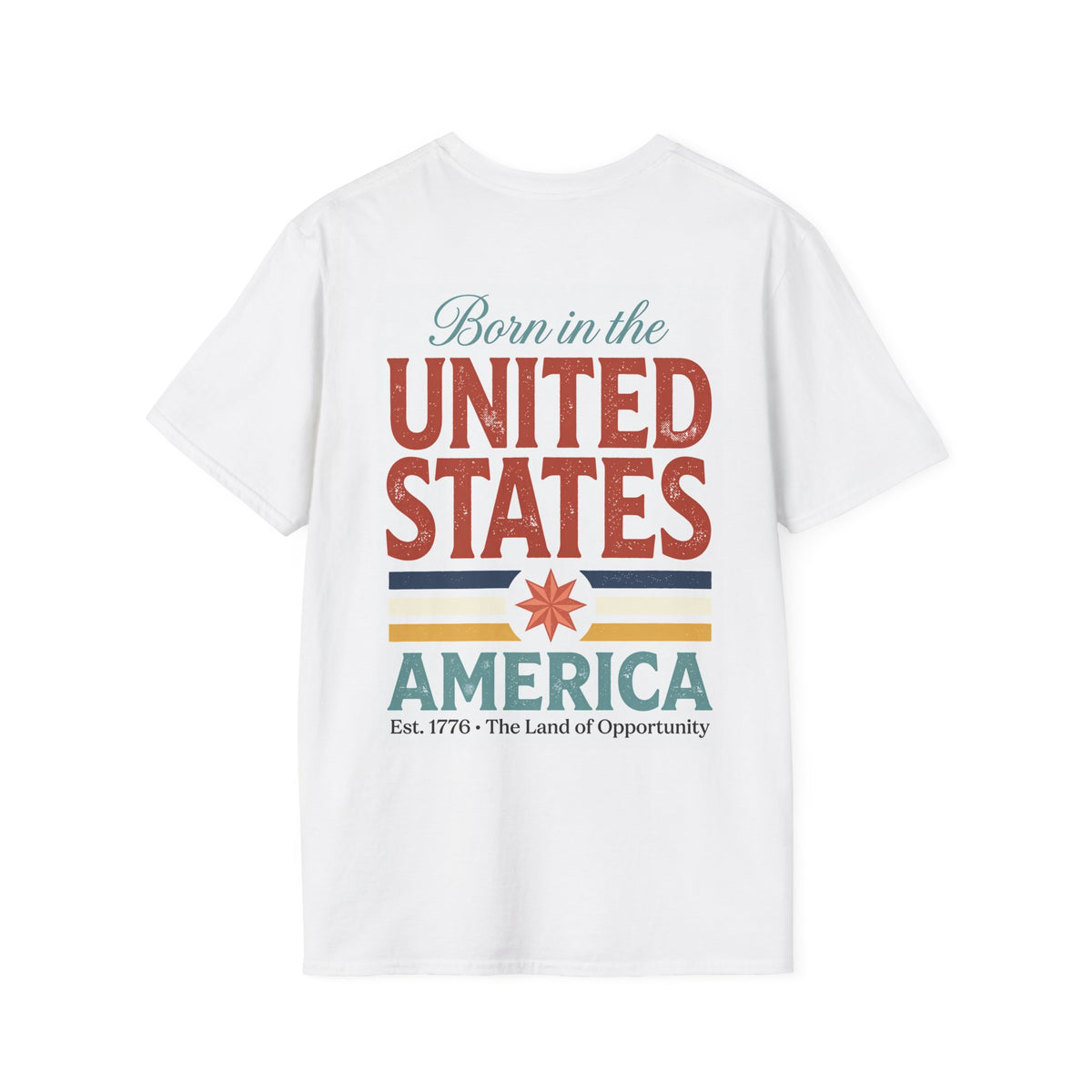 Born in the U.S.A. T-Shirt — Vintage American Flag Graphic