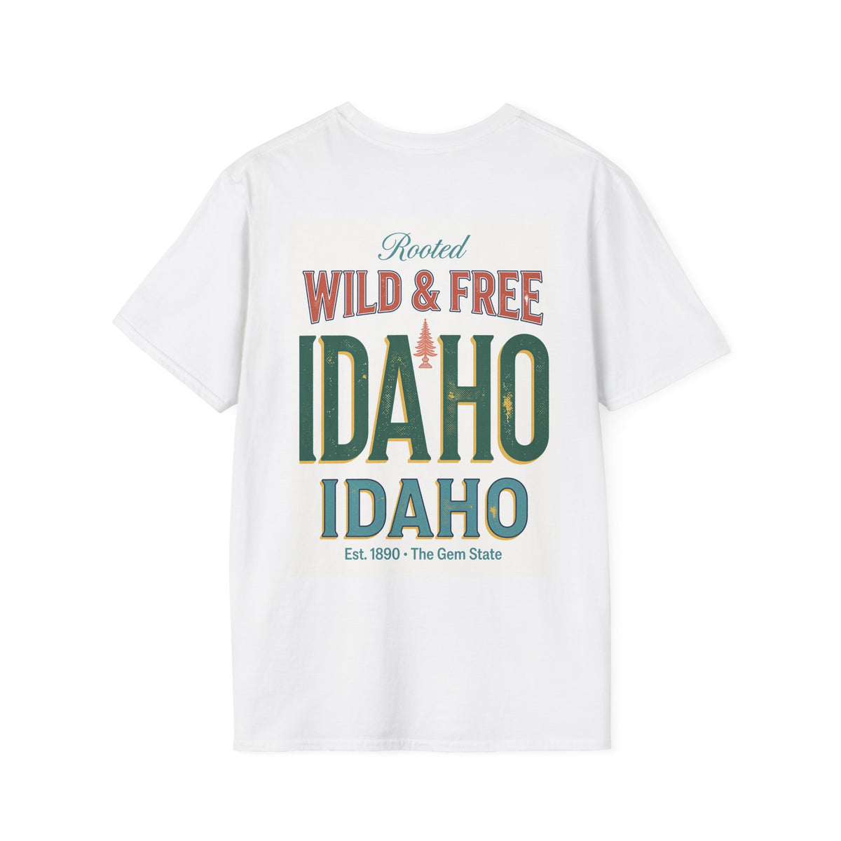The Gem State Idaho Potato T-Shirt | Retro Mountain Sunset Design