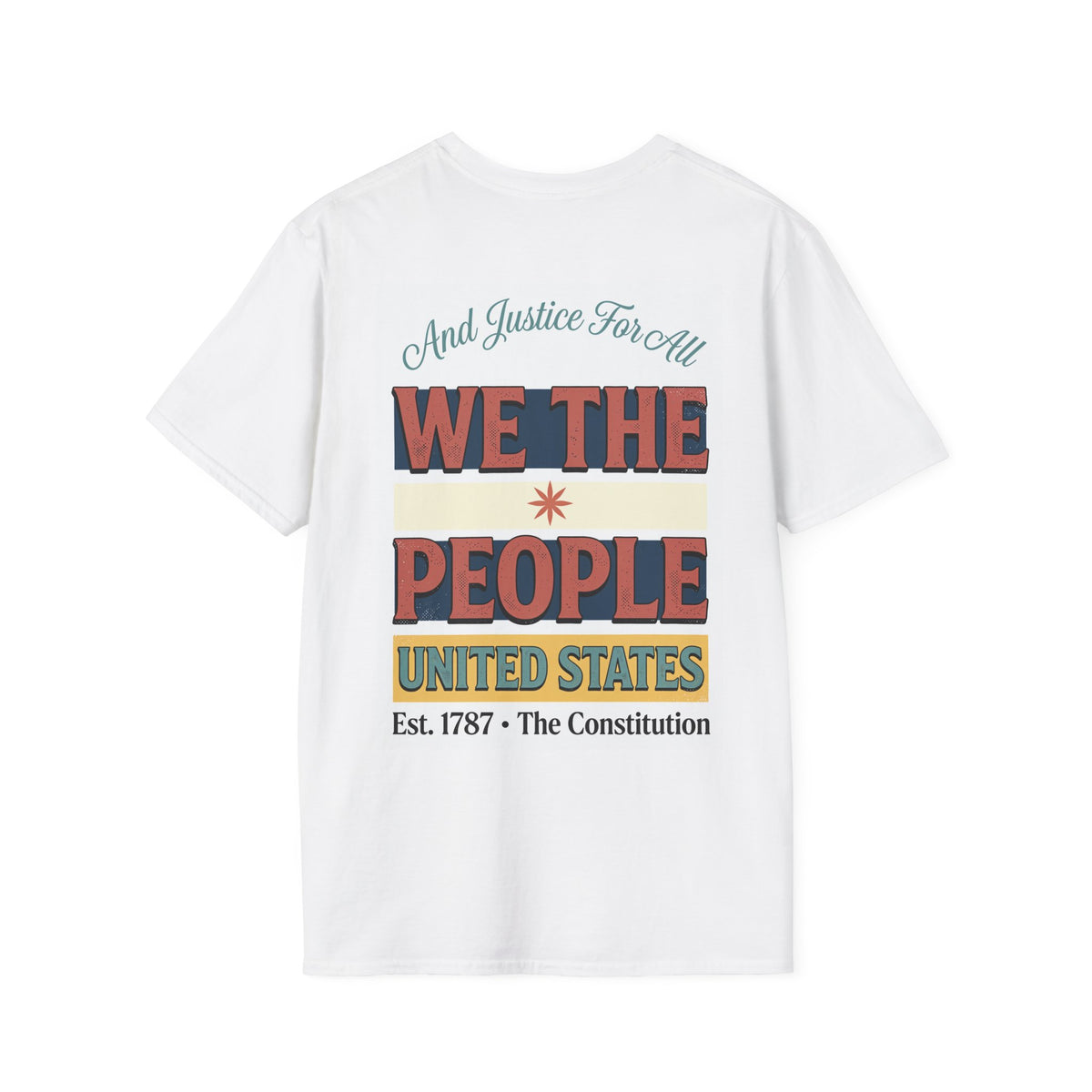 T-Shirt — “And Justice For All / We The People” Patriotic Eagle Constitution Tee
