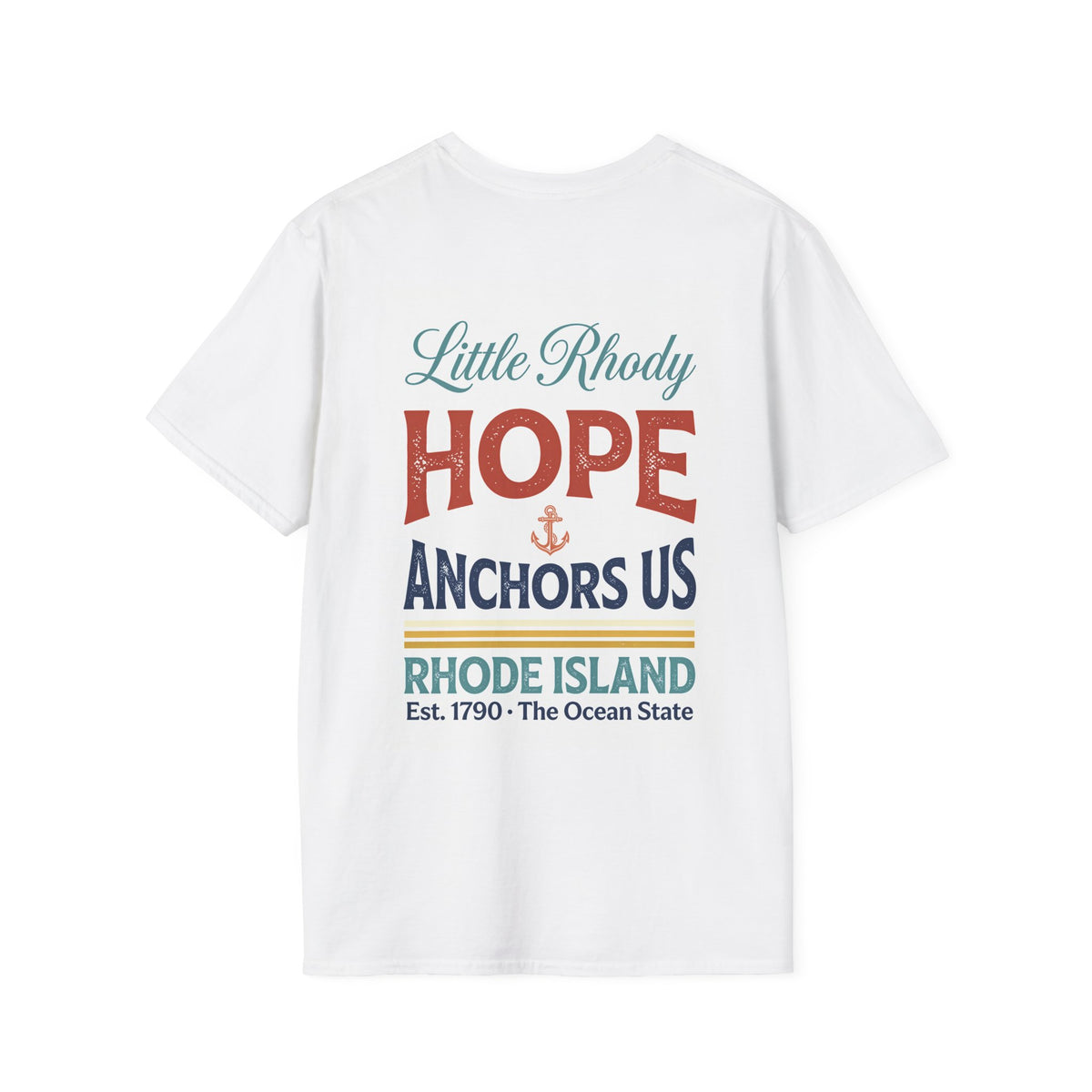 The Ocean State Rhode Island T-Shirt | Vintage Lighthouse Sailboat Design