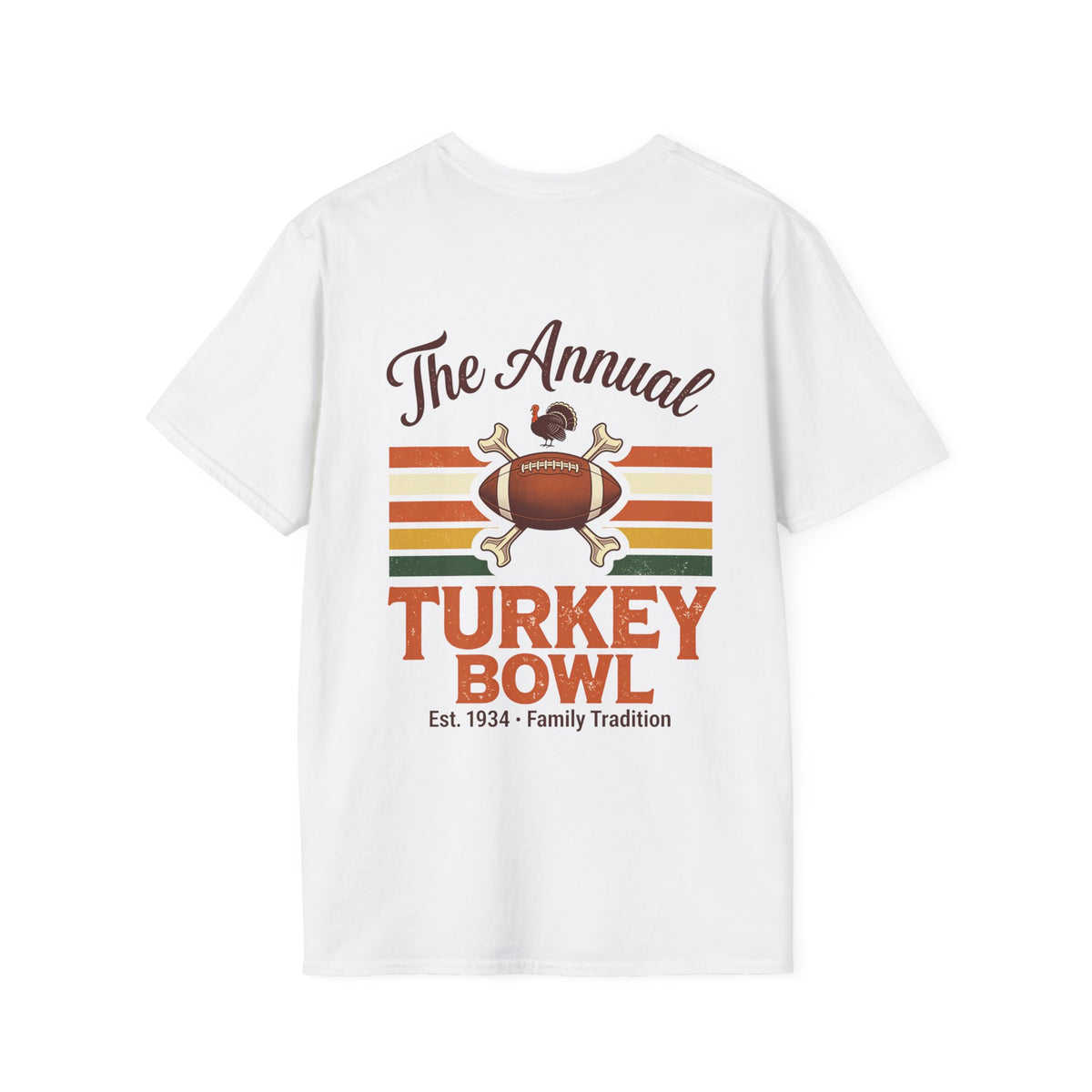 Turkey Bowl T-Shirt — Vintage Football Thanksgiving Family Tradition Tee