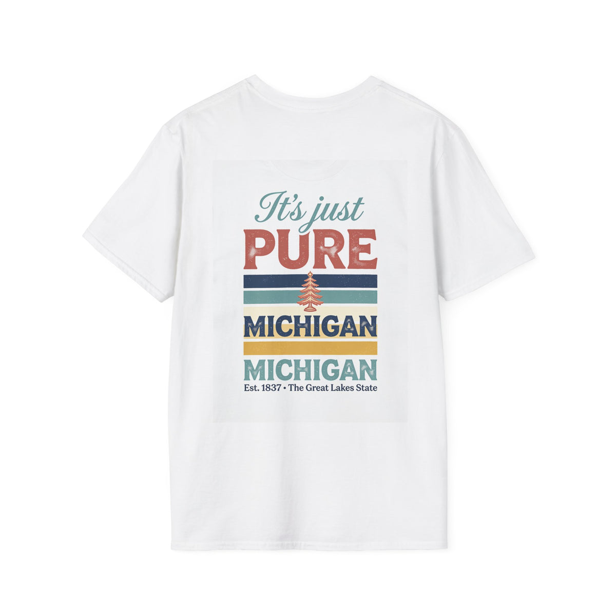 The Great Lakes State T-Shirt | Michigan map retro sunset