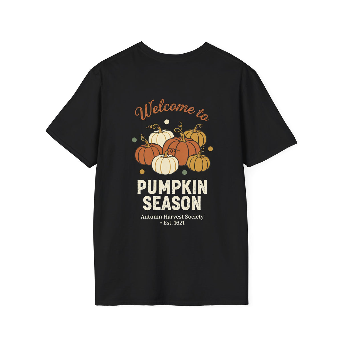 Pumpkin Season T-Shirt — Vintage Autumn Pumpkin Patch Fall Black Tee