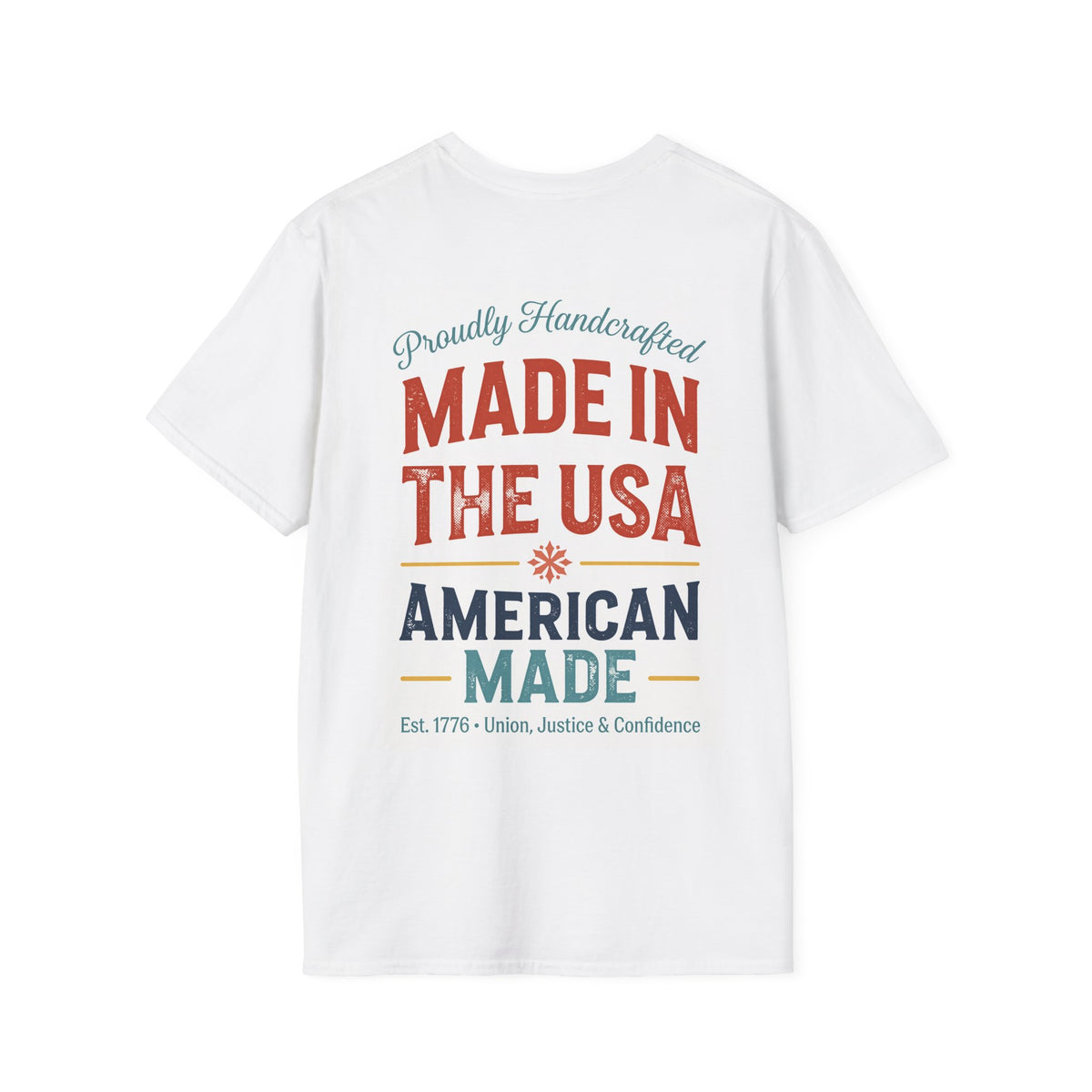 Made in the USA T-Shirt — Vintage Eagle American Flag Design