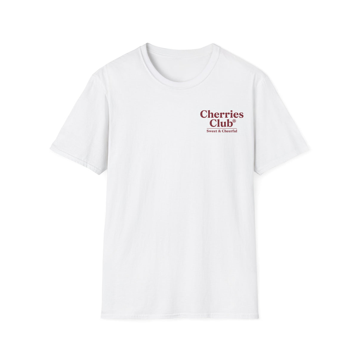 T-Shirt — Cherries Club "Sweet & Cheerful" Minimal Logo Tee