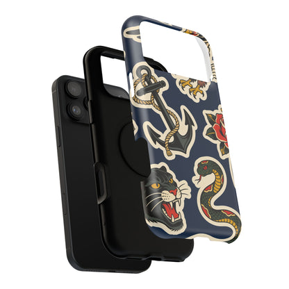 Vintage Tattoo Anchor & Eagle Impact-Resistant Phone Case