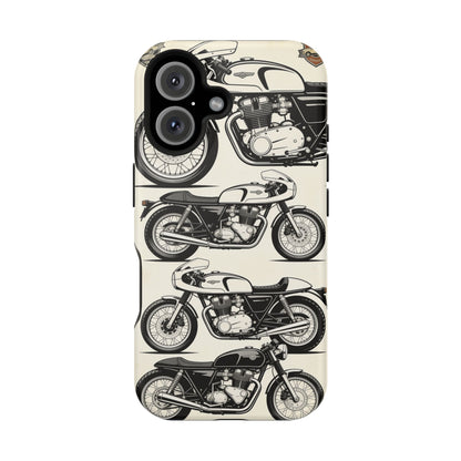 Retro Motorcycle Impact Phone Case — Vintage Cafe Racer Design