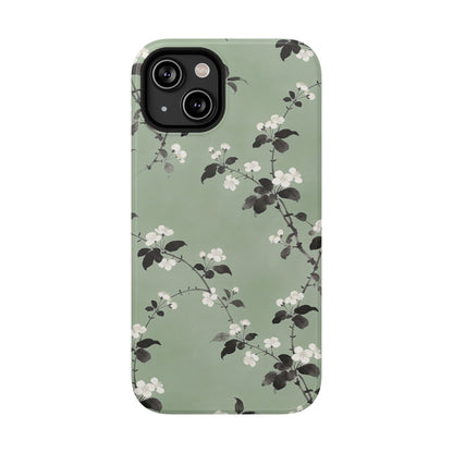 Floral Branch Impact-Resistant Phone Case — Green Botanical Protection