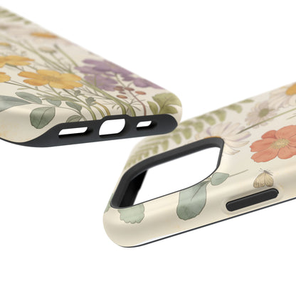Floral Wildflower Impact-Resistant Phone Case — Daisy & Fern Protective Cover