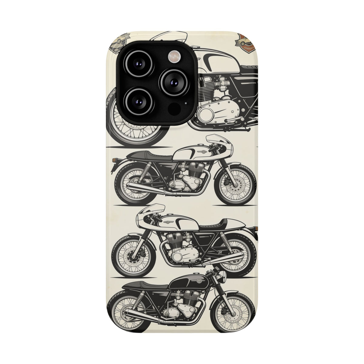 Retro Motorcycle Impact Phone Case — Vintage Cafe Racer Design