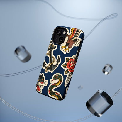 Vintage Tattoo Anchor & Eagle Impact-Resistant Phone Case
