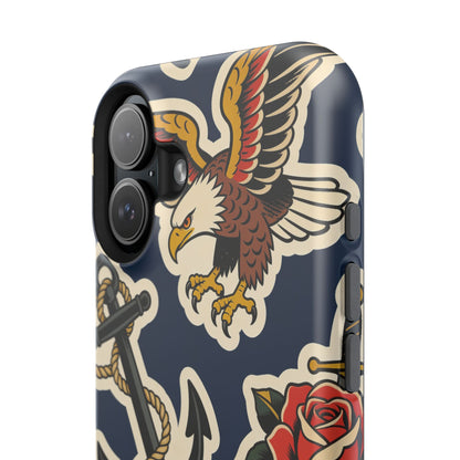 Vintage Tattoo Anchor & Eagle Impact-Resistant Phone Case