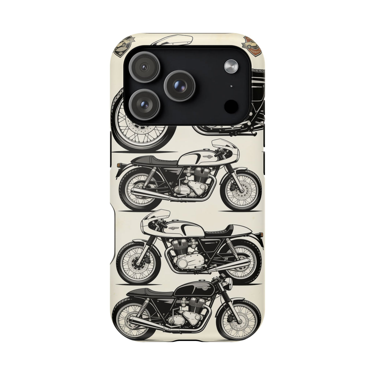 Retro Motorcycle Impact Phone Case — Vintage Cafe Racer Design