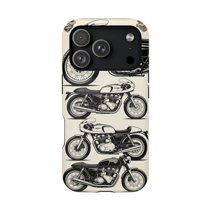 Retro Motorcycle Impact Phone Case — Vintage Cafe Racer Design