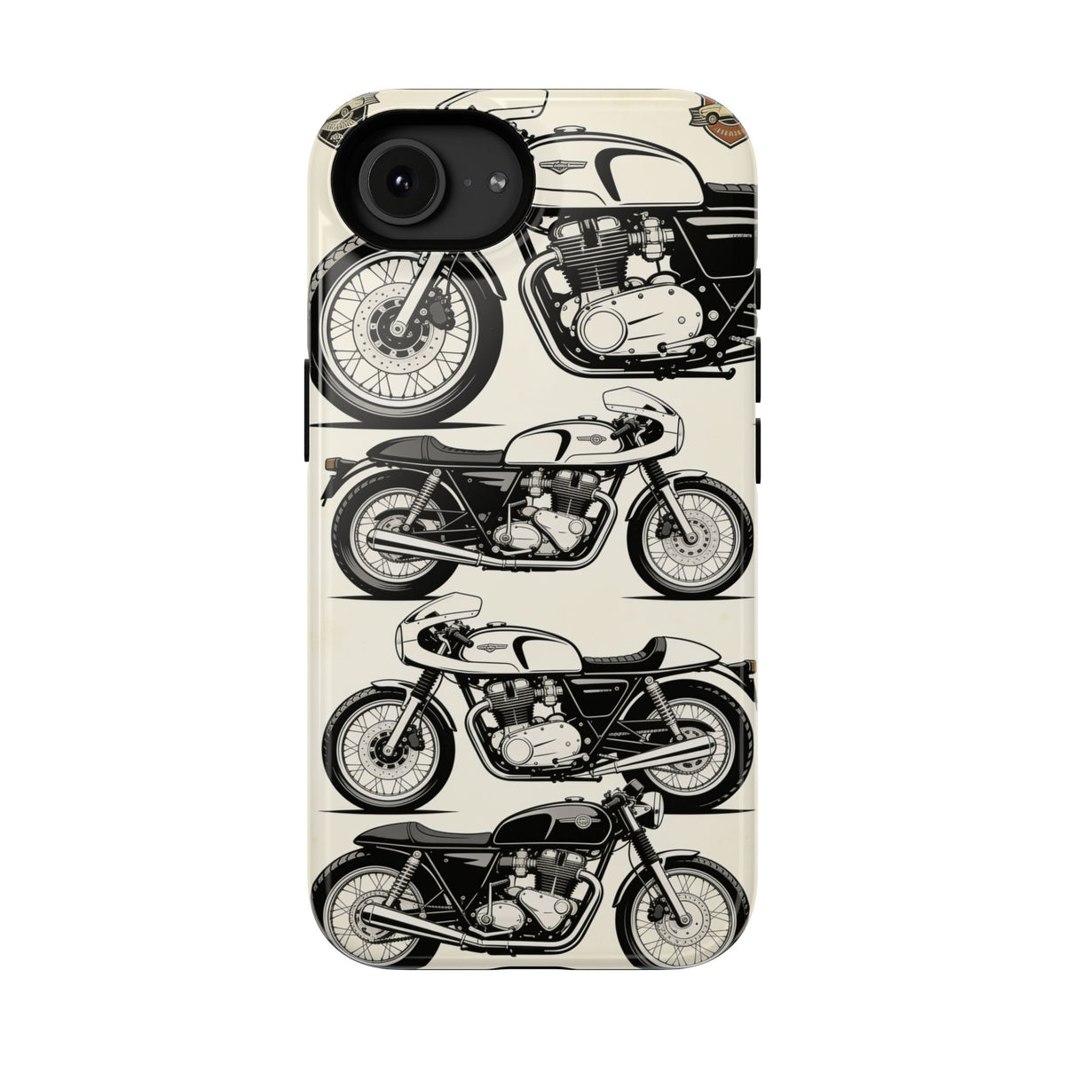 Retro Motorcycle Impact Phone Case — Vintage Cafe Racer Design