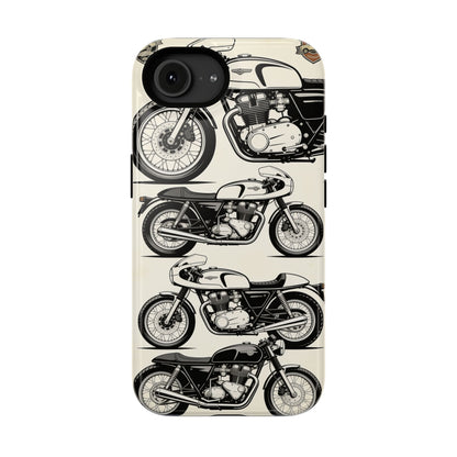 Retro Motorcycle Impact Phone Case — Vintage Cafe Racer Design
