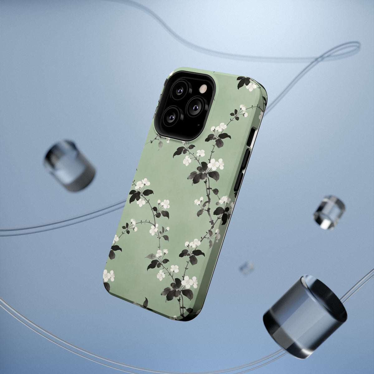 Floral Branch Impact-Resistant Phone Case — Green Botanical Protection