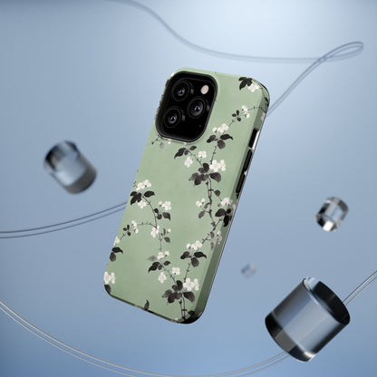Floral Branch Impact-Resistant Phone Case — Green Botanical Protection