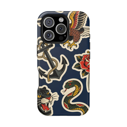 Vintage Tattoo Anchor & Eagle Impact-Resistant Phone Case