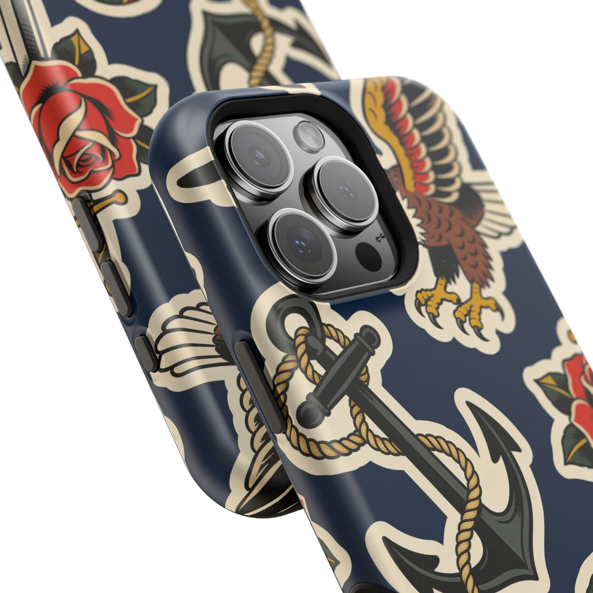 Vintage Tattoo Anchor & Eagle Impact-Resistant Phone Case