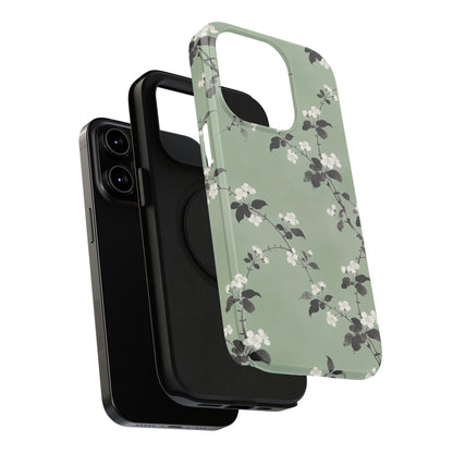 Floral Branch Impact-Resistant Phone Case — Green Botanical Protection