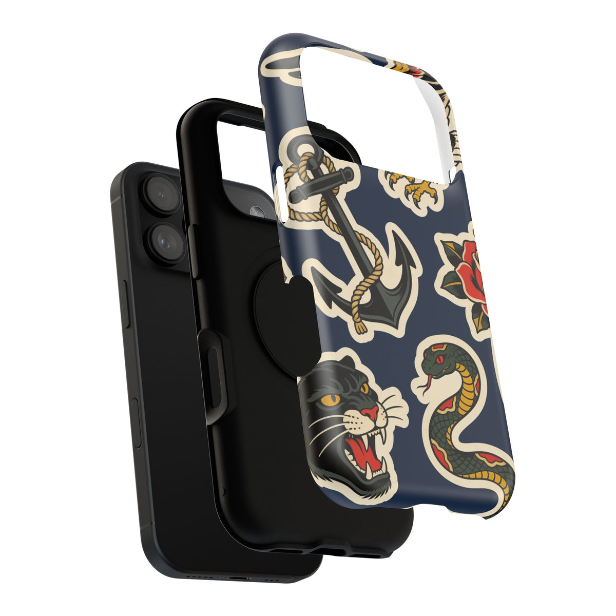 Vintage Tattoo Anchor & Eagle Impact-Resistant Phone Case
