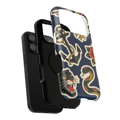 Vintage Tattoo Anchor & Eagle Impact-Resistant Phone Case