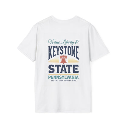 The Keystone State T-Shirt | Pennsylvania State Retro Sunset Design