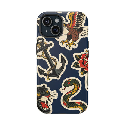 Vintage Tattoo Anchor & Eagle Impact-Resistant Phone Case