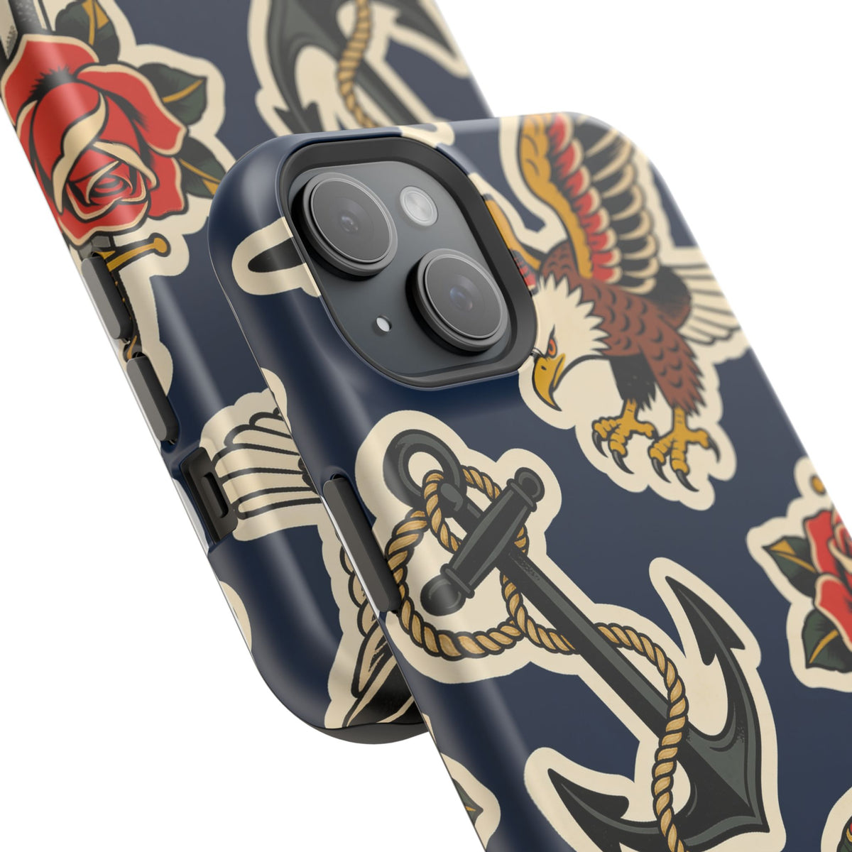 Vintage Tattoo Anchor & Eagle Impact-Resistant Phone Case