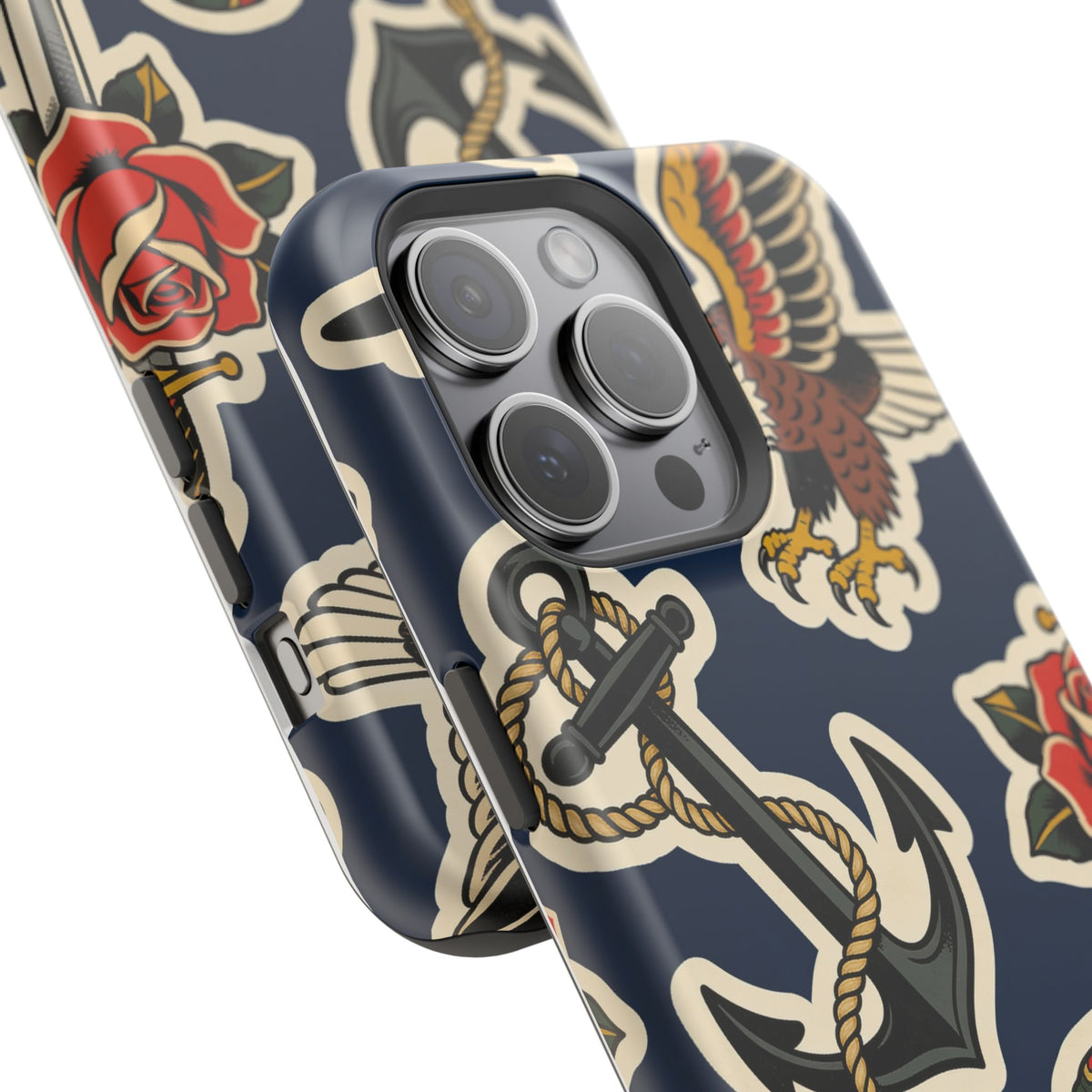 Vintage Tattoo Anchor & Eagle Impact-Resistant Phone Case