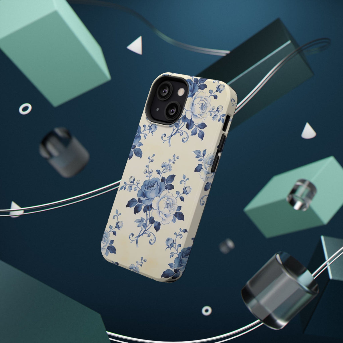 Floral Blue Rose Impact-Resistant Phone Case