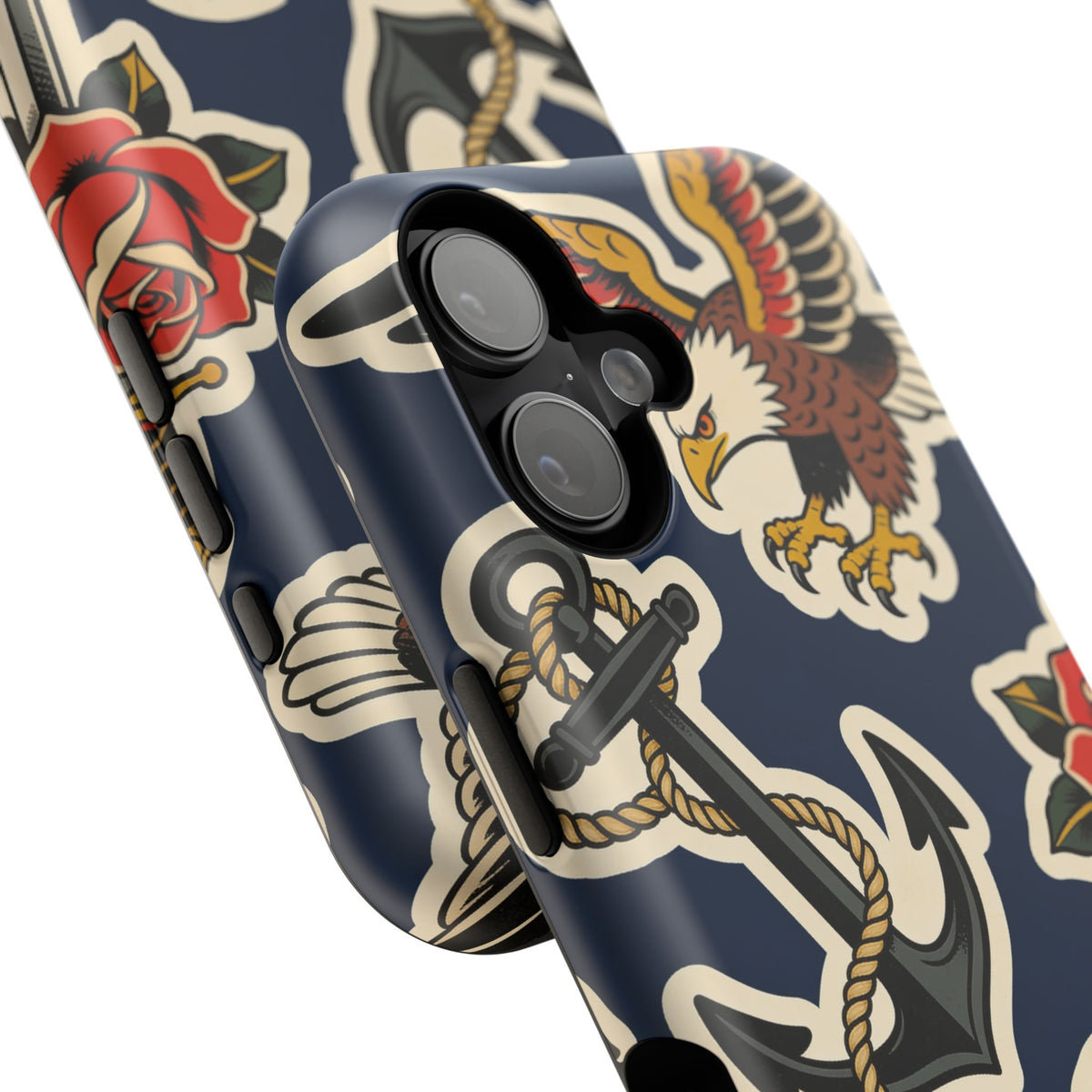 Vintage Tattoo Anchor & Eagle Impact-Resistant Phone Case