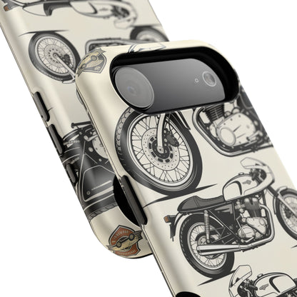 Retro Motorcycle Impact Phone Case — Vintage Cafe Racer Design