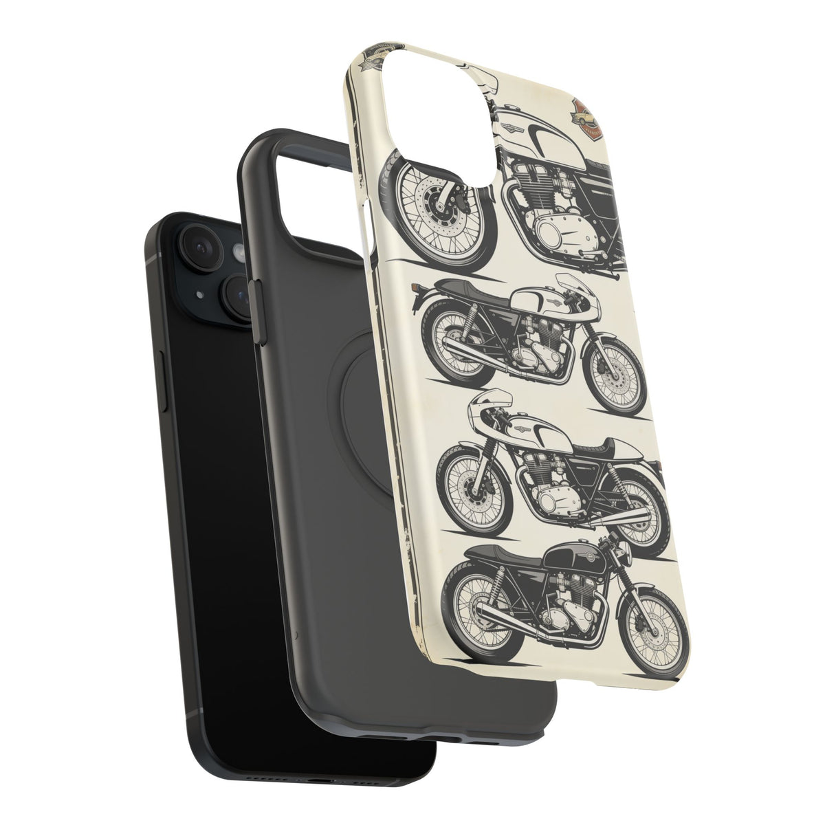 Retro Motorcycle Impact Phone Case — Vintage Cafe Racer Design