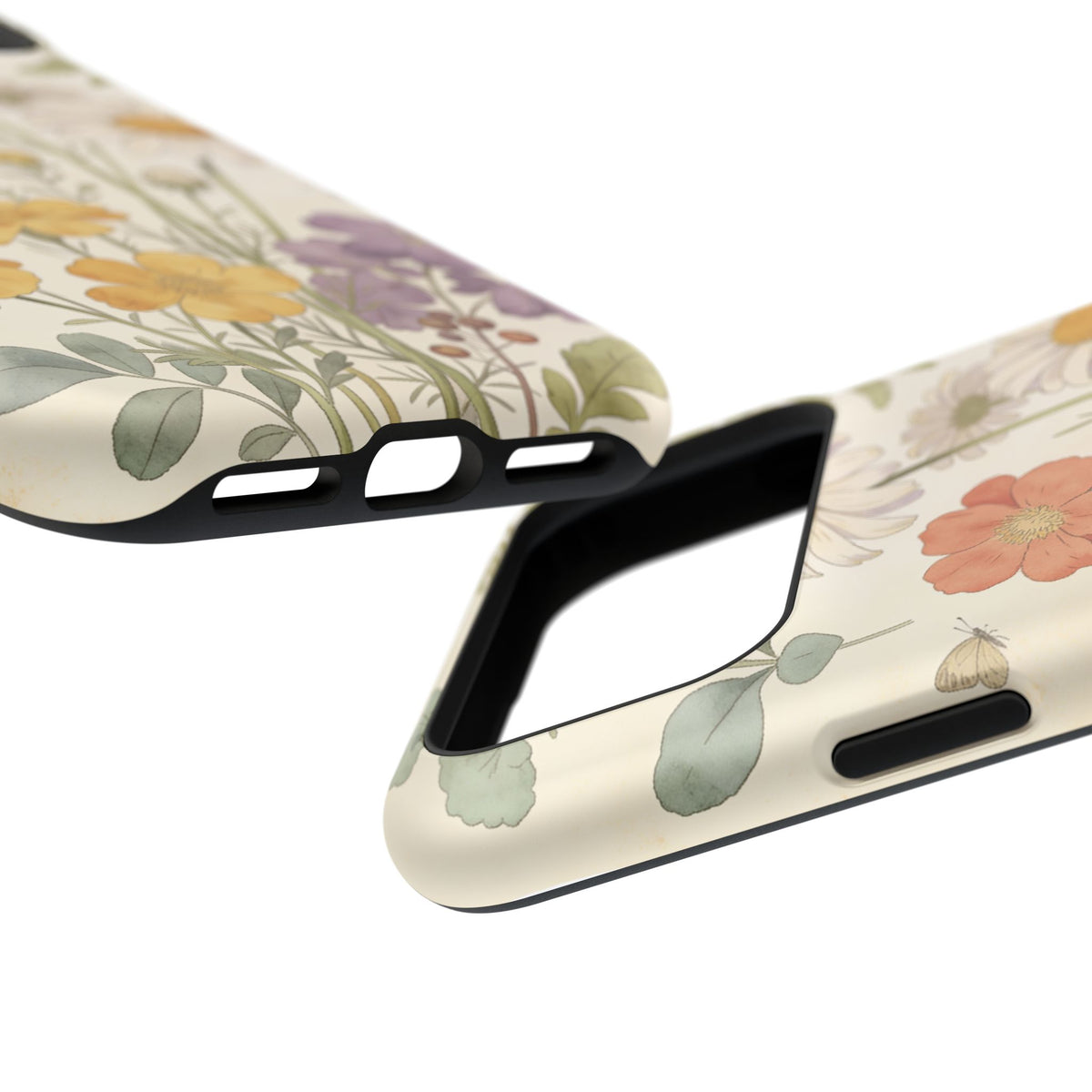 Floral Wildflower Impact-Resistant Phone Case — Daisy & Fern Protective Cover