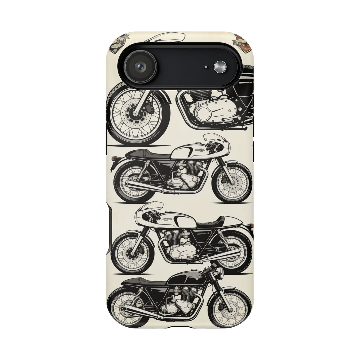Retro Motorcycle Impact Phone Case — Vintage Cafe Racer Design