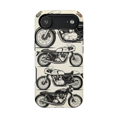 Retro Motorcycle Impact Phone Case — Vintage Cafe Racer Design