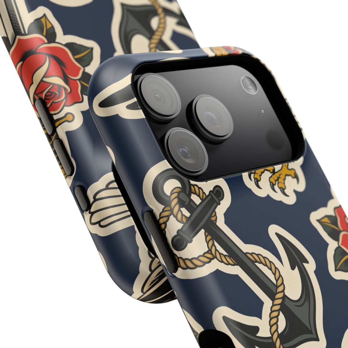 Vintage Tattoo Anchor & Eagle Impact-Resistant Phone Case