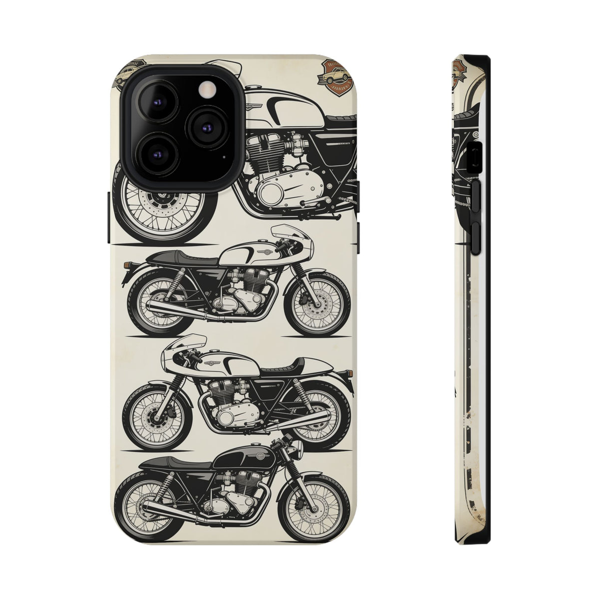 Retro Motorcycle Impact Phone Case — Vintage Cafe Racer Design