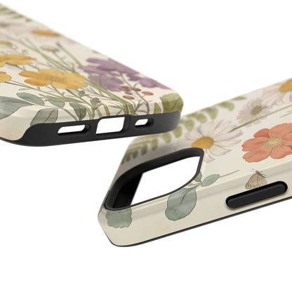 Floral Wildflower Impact-Resistant Phone Case — Daisy & Fern Protective Cover