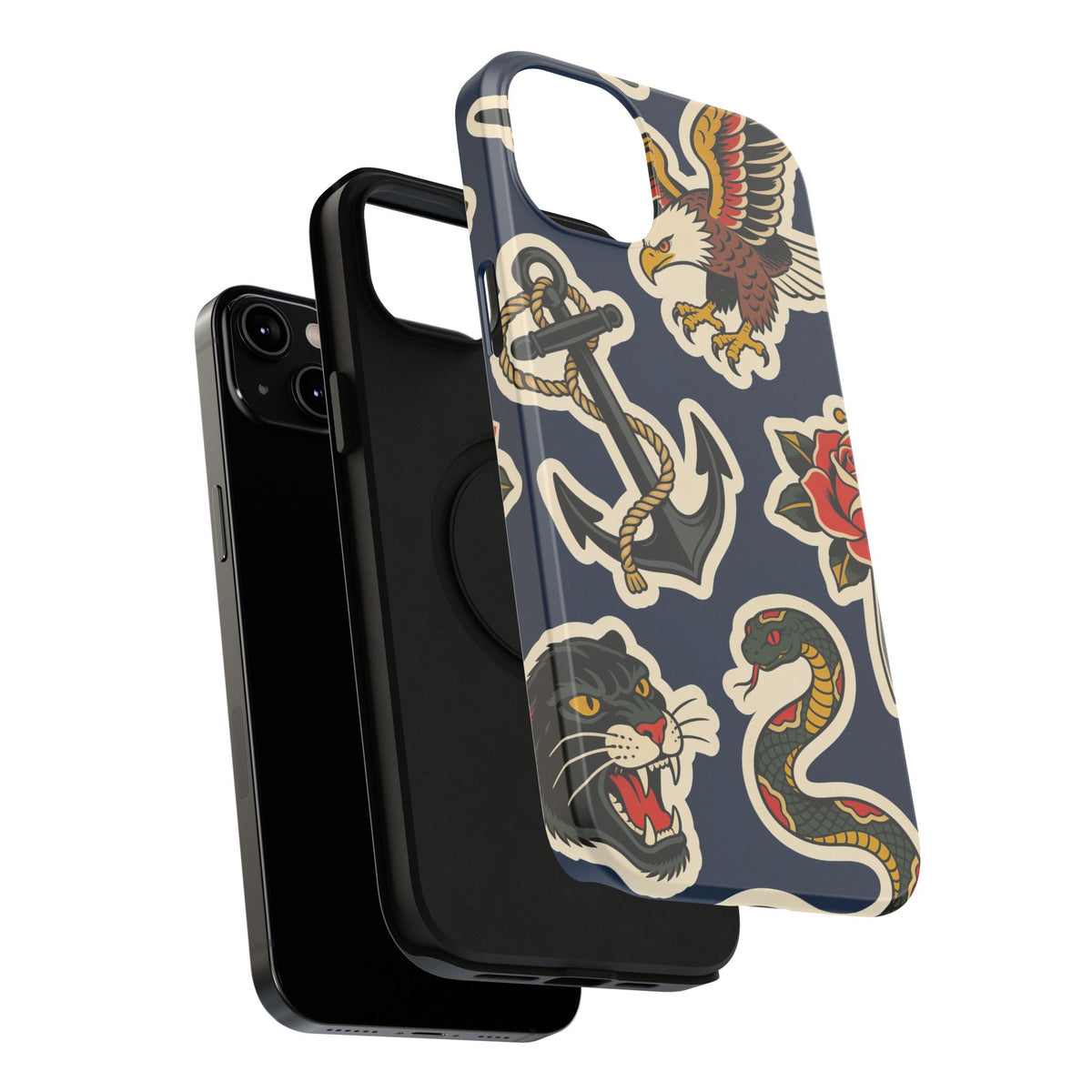 Vintage Tattoo Anchor & Eagle Impact-Resistant Phone Case