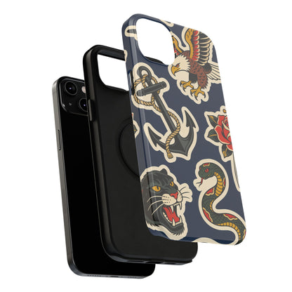 Vintage Tattoo Anchor & Eagle Impact-Resistant Phone Case