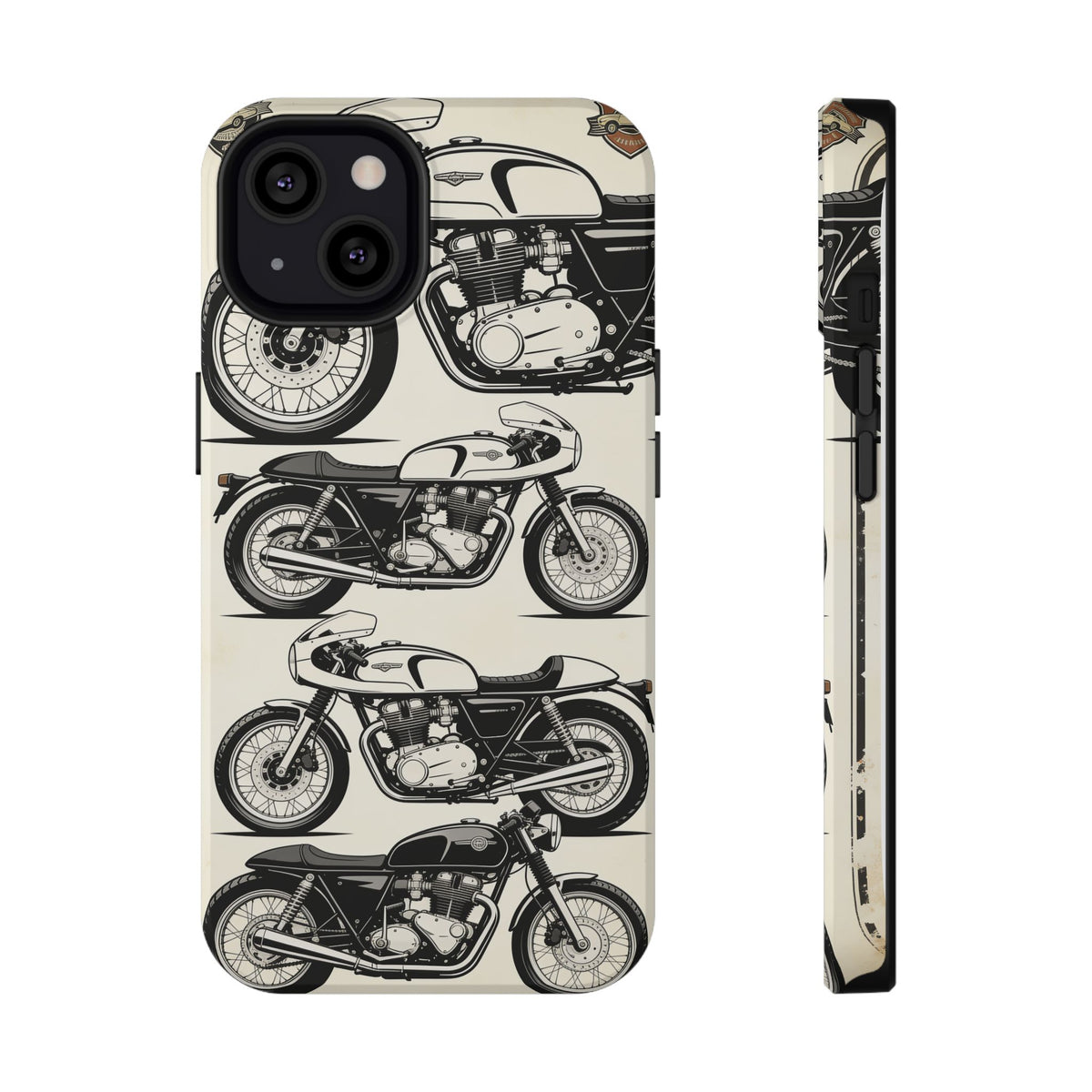 Retro Motorcycle Impact Phone Case — Vintage Cafe Racer Design