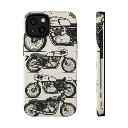 Retro Motorcycle Impact Phone Case — Vintage Cafe Racer Design