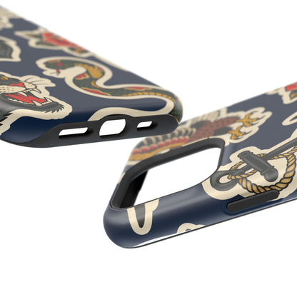Vintage Tattoo Anchor & Eagle Impact-Resistant Phone Case